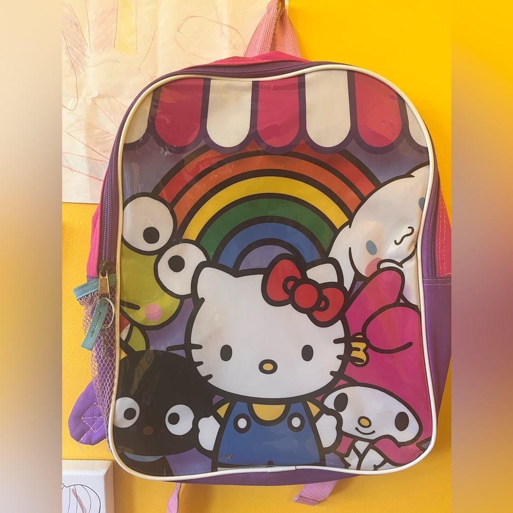 Sanrio Hello Kitty Rainbow Kids Backpack - Pink and Purple